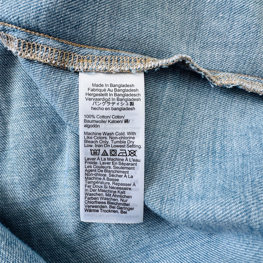 J. Crew Factory Blue Denim Midi Button-Front Dress - Picture 7 of 7